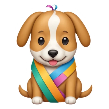 Dog in wrapped paper new yaer  sticker