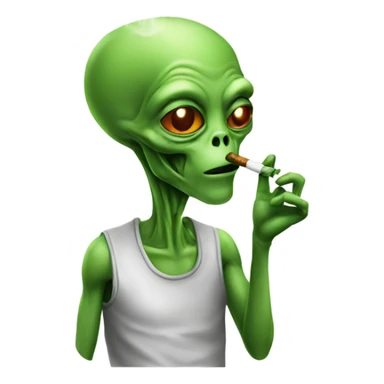alien smoking sticker