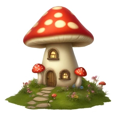 Fairy toadstool house sticker