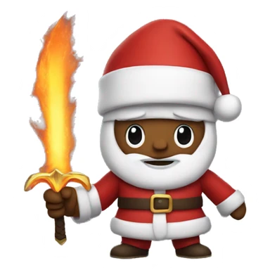 Santa holding a sword of fire sticker