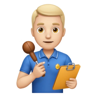 sports coach emoji with a whistle and clipboard sticker