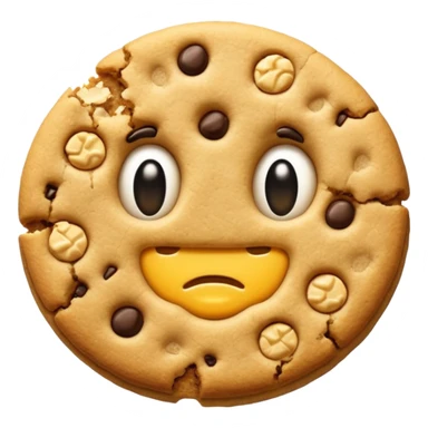 crie um emoji de um cookie mordido sticker