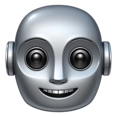 robot with a smiling face and sparkles sticker