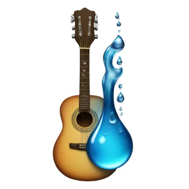 Water drop on a guitar sticker