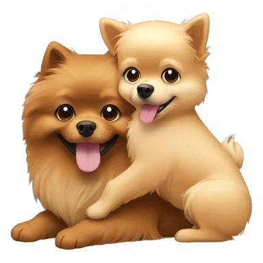 Brown pomeranian hugging blond hair girl sticker