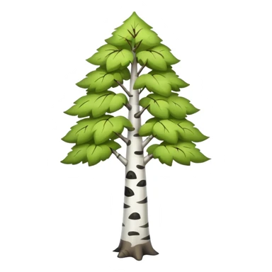 Cute, full-length tree birch emoji  sticker