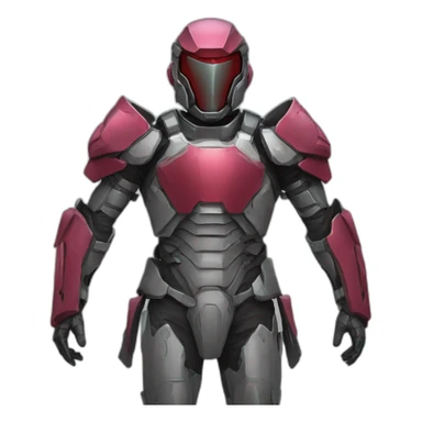 futuristic Autonomous Combat armored colored crimson breastplate sticker