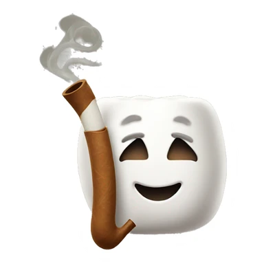 A marshmallow smoking a pipe sticker