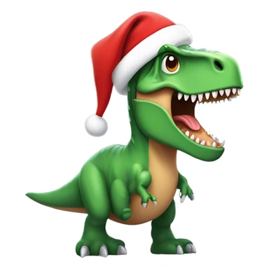 Tyrannosaurus Rex with Santa Hat sticker