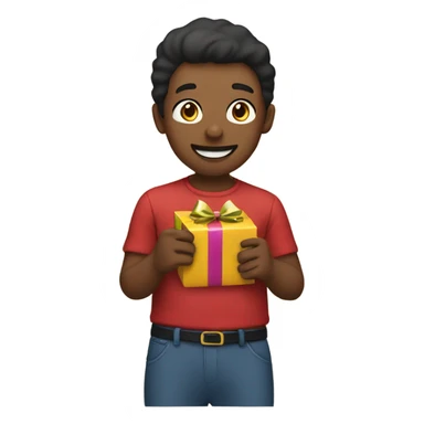 person opening stocking sticker