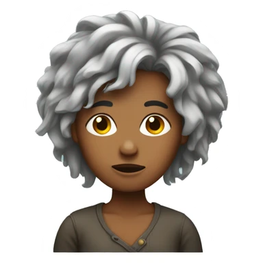 Poor women with messy hair sticker