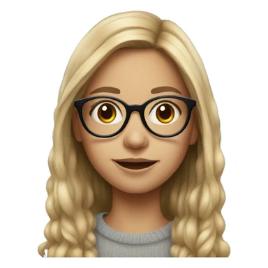 realistic portrait of girl with glasses sticker