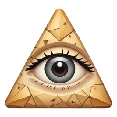 Un ojo atravesado en una de las líneas de un  triangulo sticker