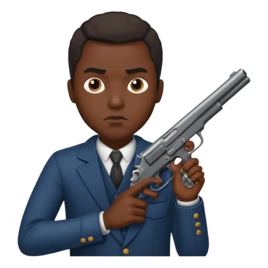 Black guy in a Shystie holding a gun sticker
