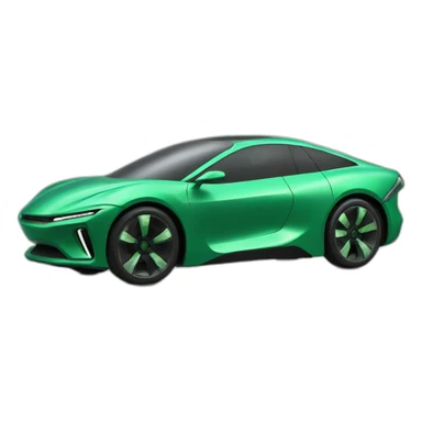 futuristic car green 3d sticker