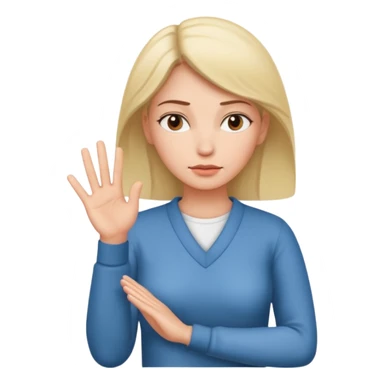 decision gesture women no cross hands sticker