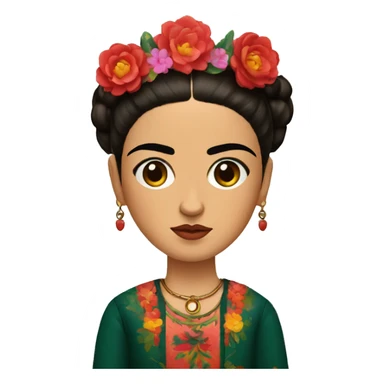 full body frida kahlo unibrow kid with paintbrush sticker