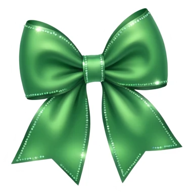 sparkly bow green sticker