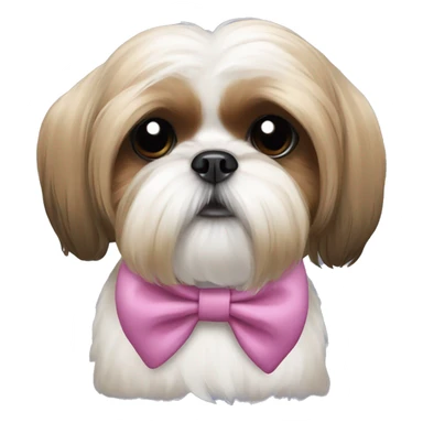 Shih tzu wearing a bow sticker