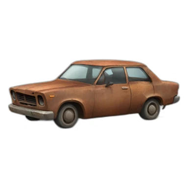 rusty broken old car sticker