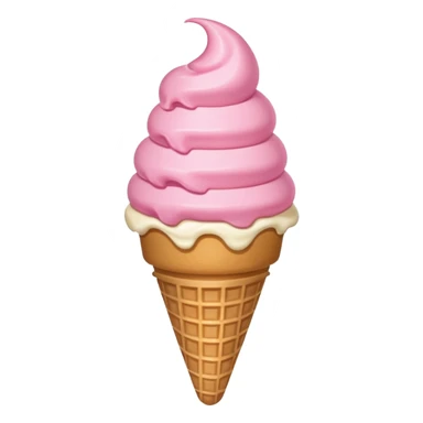 A pink ice crean with a bou sticker