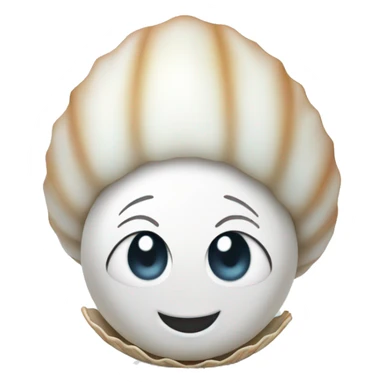 white pearl in shell sticker