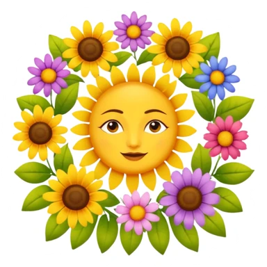 Logo of Madhu Gupta written on the sun surrounded by flowers sticker
