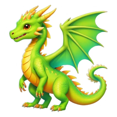 Dark Tropical Mango-Lime Gradient-Skinned Marked Vibrant Vernid-Dutch-Angel-Dragon-creature (full body) sticker