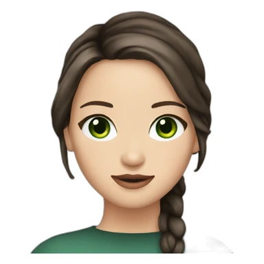 Jennifer Lawrence with Green eyes and dark hair sticker