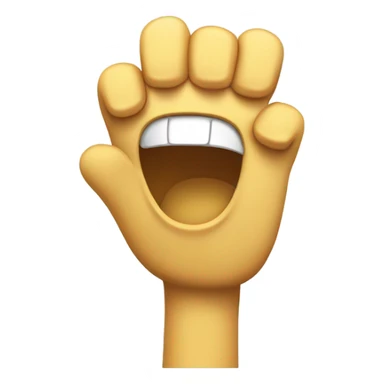 A satisfied face with a fist next to it sticker