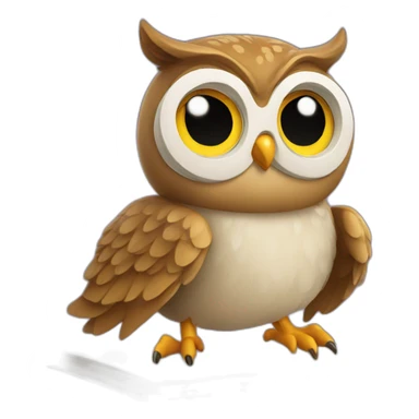 owl reading book sticker