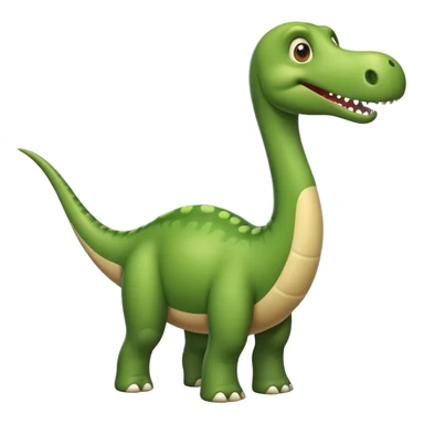 diplodocus emoji with long neck resembling a phallic shape, humorous facial expression sticker