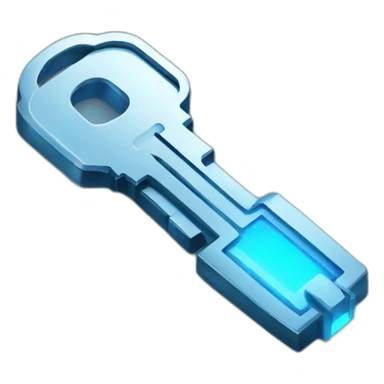 cyber metal key with blue light sticker