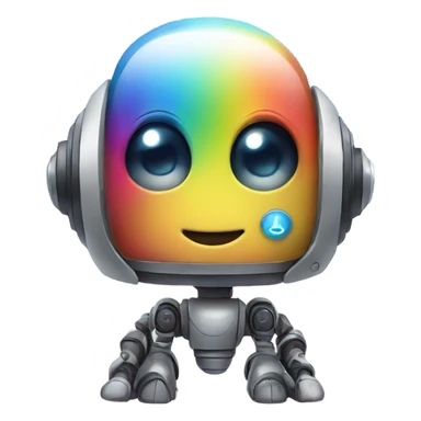 cute robot under the rainbow sticker