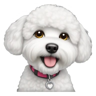 White little Bichon Frize  sticker