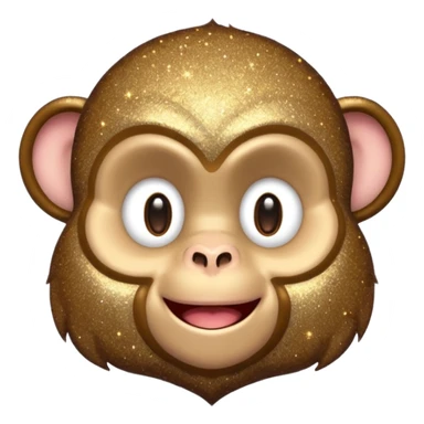 glitter monkey silence brown sticker