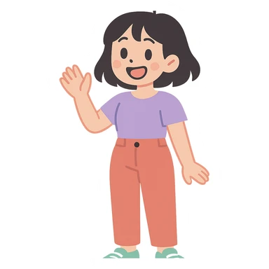 young 20-year-old Japanese girl, pastel toon style sticker