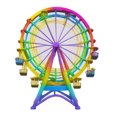 basic rainbow ferris wheel sticker