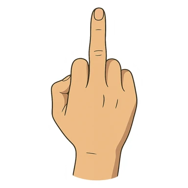 ghibli style middle finger hand gesture sticker