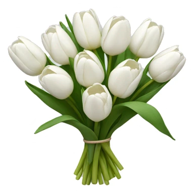 white tulip bouquet  sticker