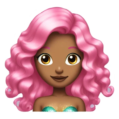 Pretty glitter hair mermaid sticker