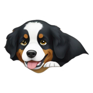 bernese mountain dog digging in the field sticker