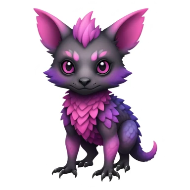 Cool Edgy Black-pink-purple-gradient badass Trico-animal-creature full body sticker
