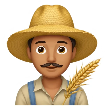 Campechano con una ramita de trigo en la boca sticker