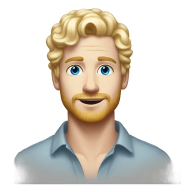 full body light curl blonde 30yo man blue eyed pale skin sticker