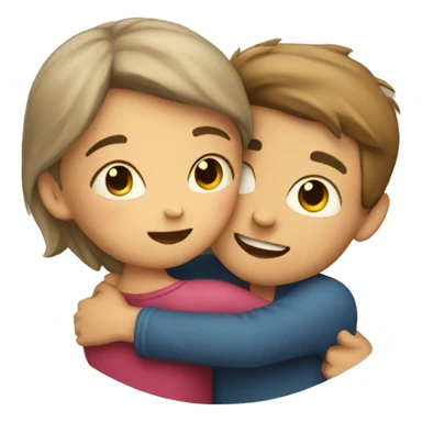 boy and girl hugging sticker