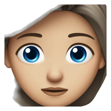 Worried brunette with blue eyes sticker