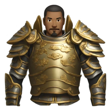 The upper body of a man in Chinese armor sticker