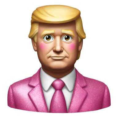 Pink ombre realistic Donald Trump Statue with Glitter  sticker