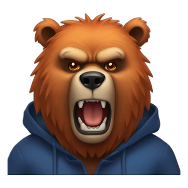 Dark blue orange bear angry 🐻 body sticker